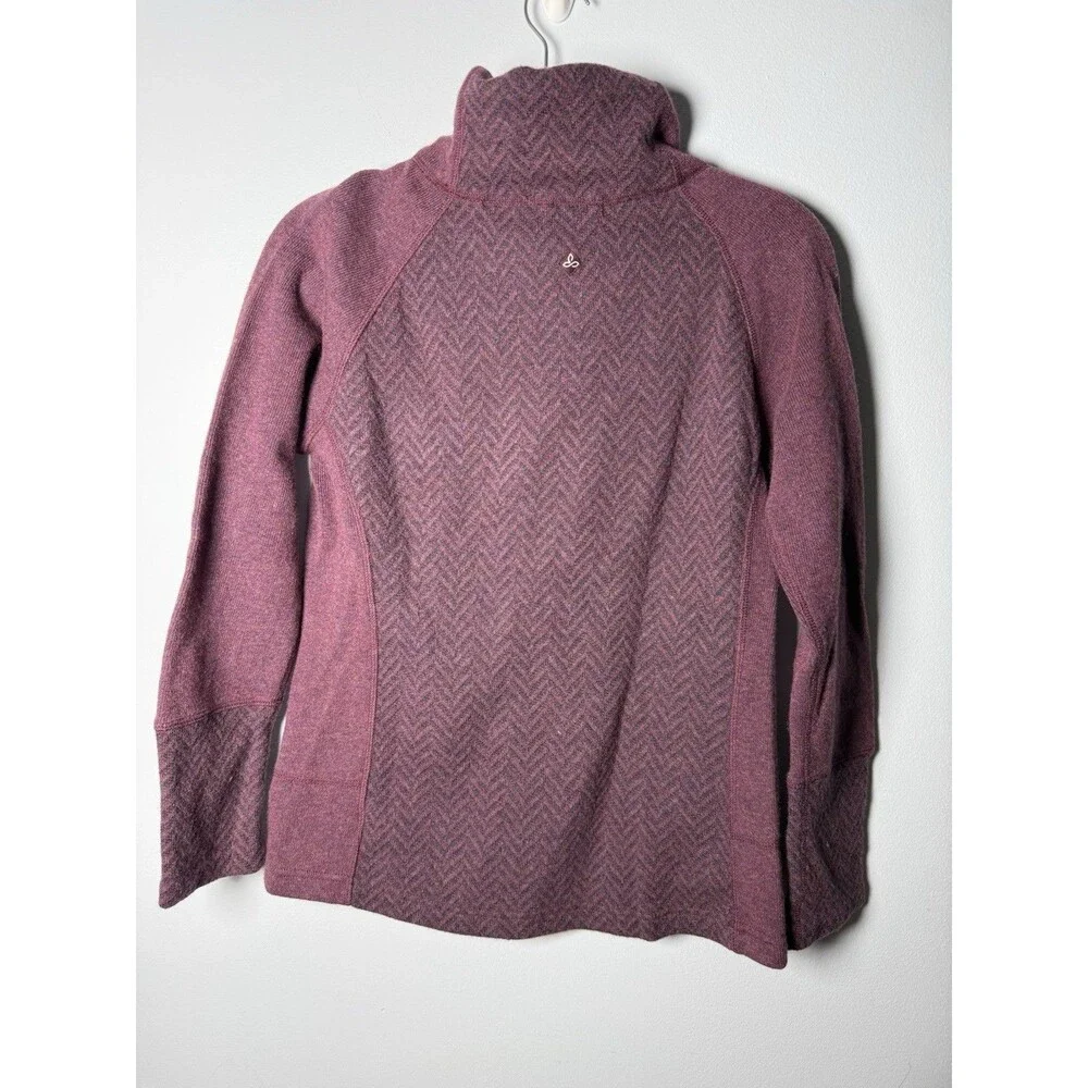 Prana Lucia Sweater Wool Blend Mock Neck Womens Medium - Burgundy - Picture 2 of 11
